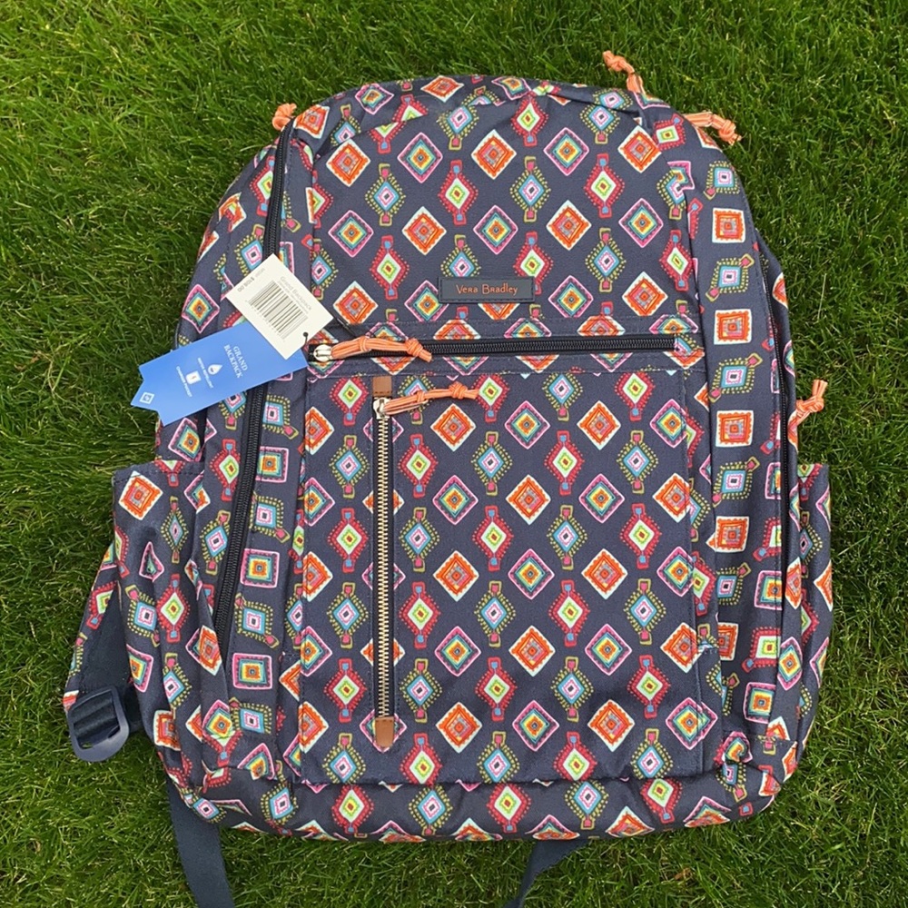 Vera Bradley Grand Backpack Mini Medallions NWT Trolley Sleeve